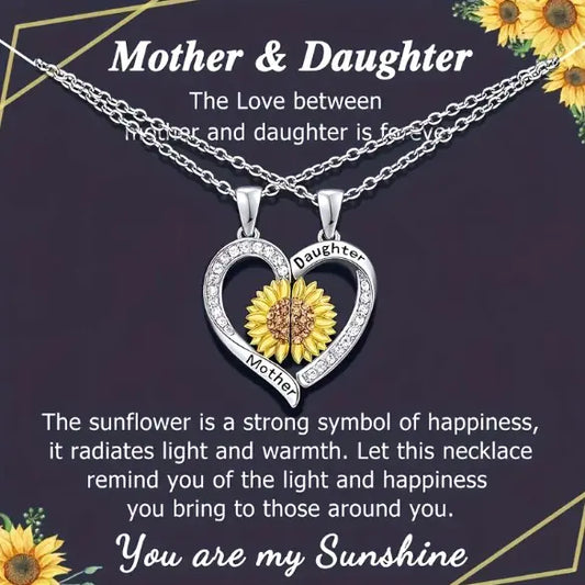 Mother & Daughter Sunflower Necklace